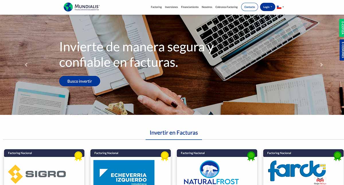 Adelanto pago de facturas para empresas